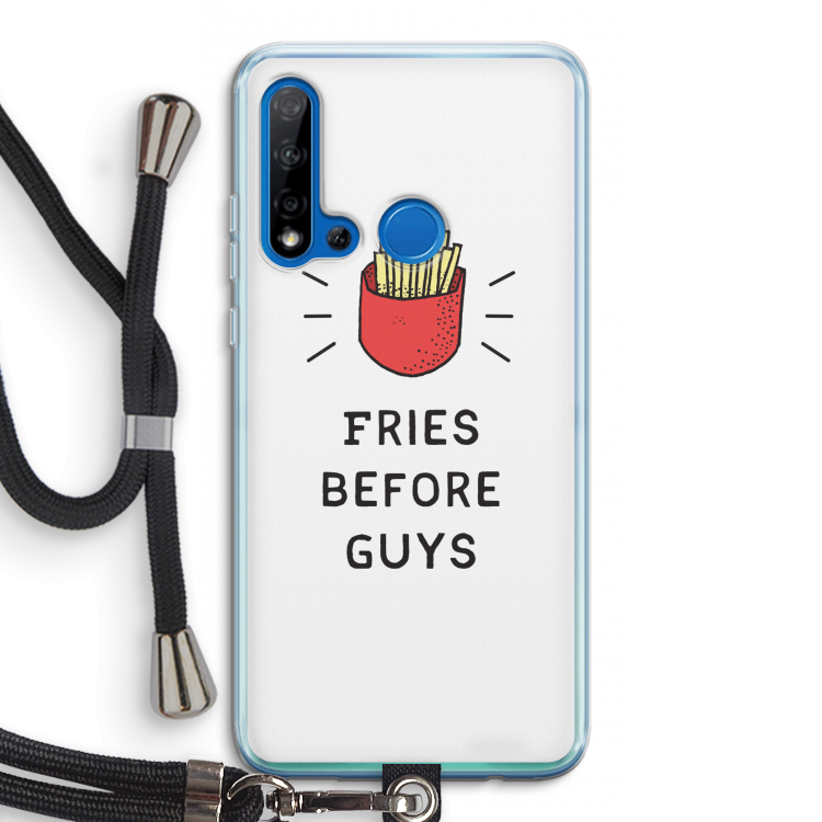 Fries before guys: Huawei P20 Lite (2019) Transparant Hoesje met koord