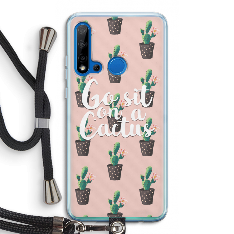 Cactus quote: Huawei P20 Lite (2019) Transparant Hoesje met koord