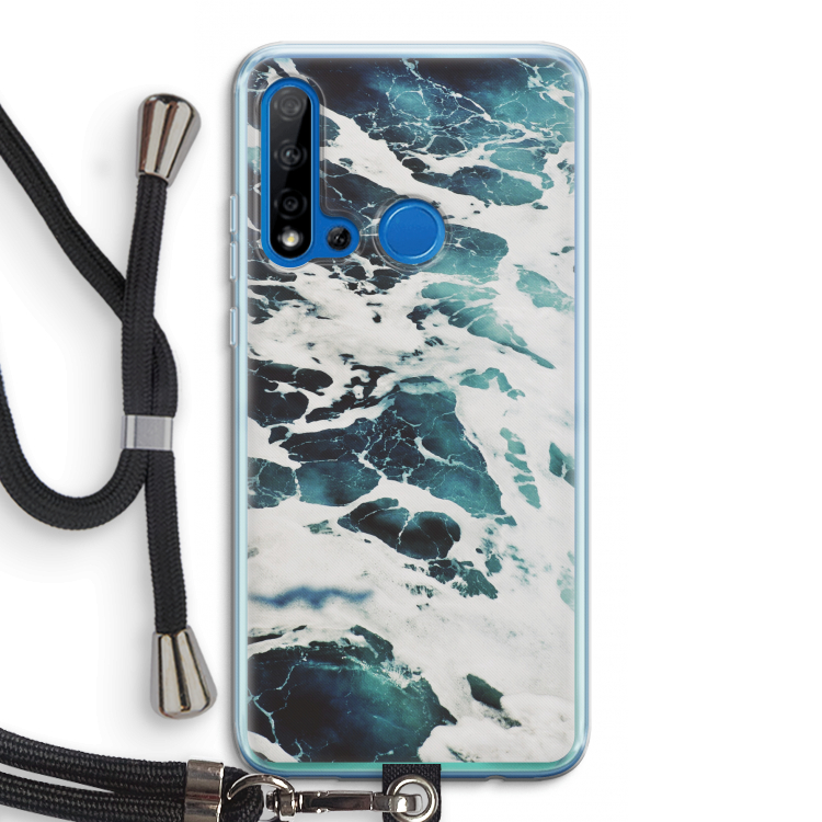 Golven: Huawei P20 Lite (2019) Transparant Hoesje met koord