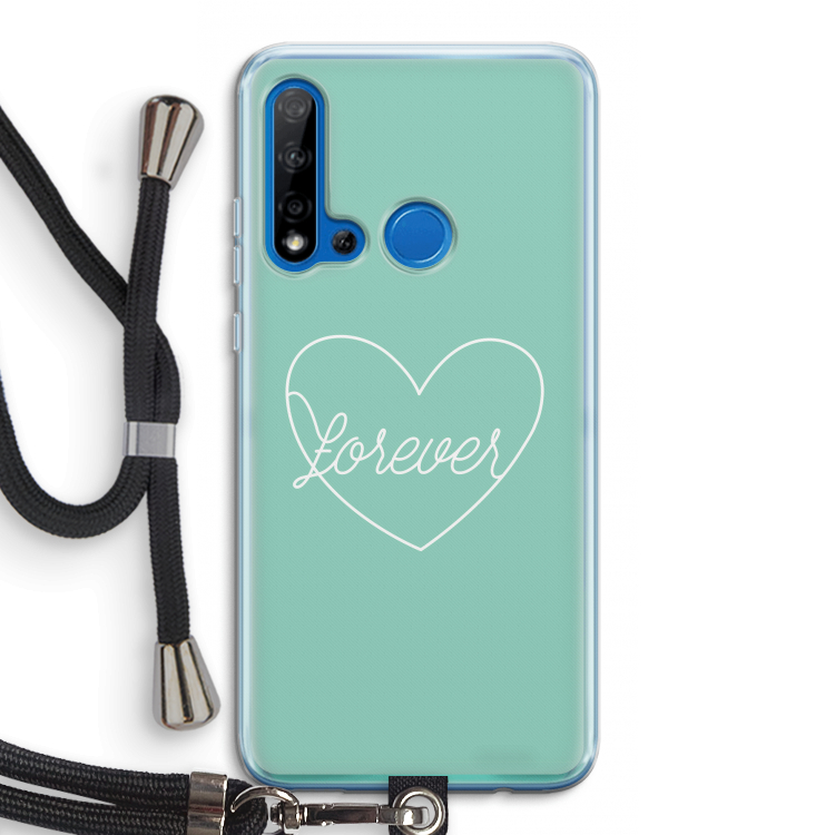 Forever heart pastel: Huawei P20 Lite (2019) Transparant Hoesje met koord