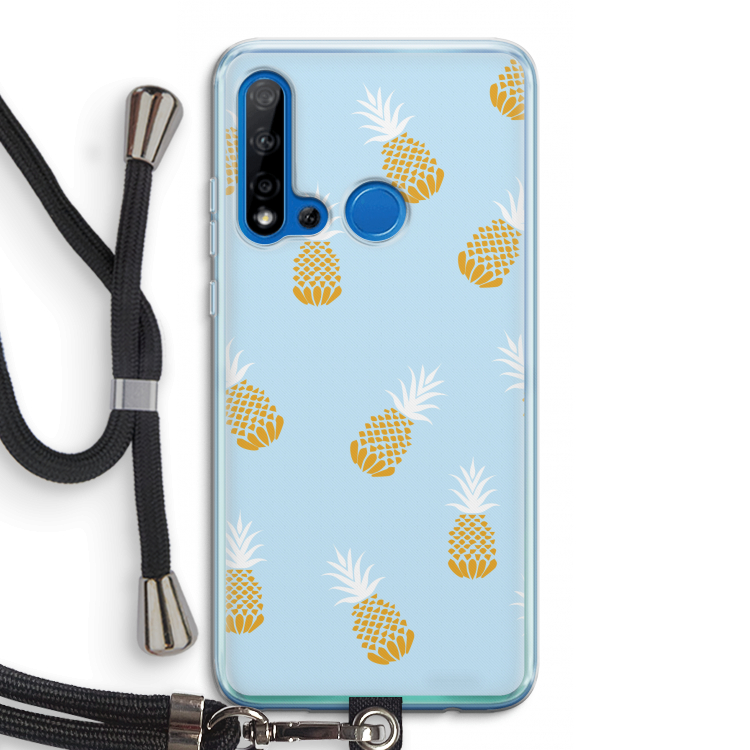 Ananasjes: Huawei P20 Lite (2019) Transparant Hoesje met koord