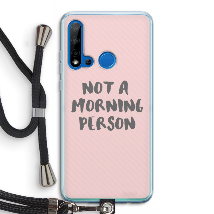 Morning person: Huawei P20 Lite (2019) Transparant Hoesje met koord