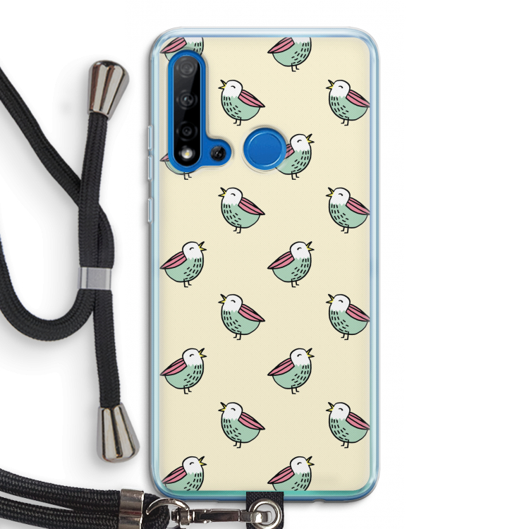 Vogeltjes: Huawei P20 Lite (2019) Transparant Hoesje met koord