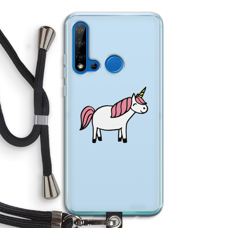 Eenhoorn: Huawei P20 Lite (2019) Transparant Hoesje met koord