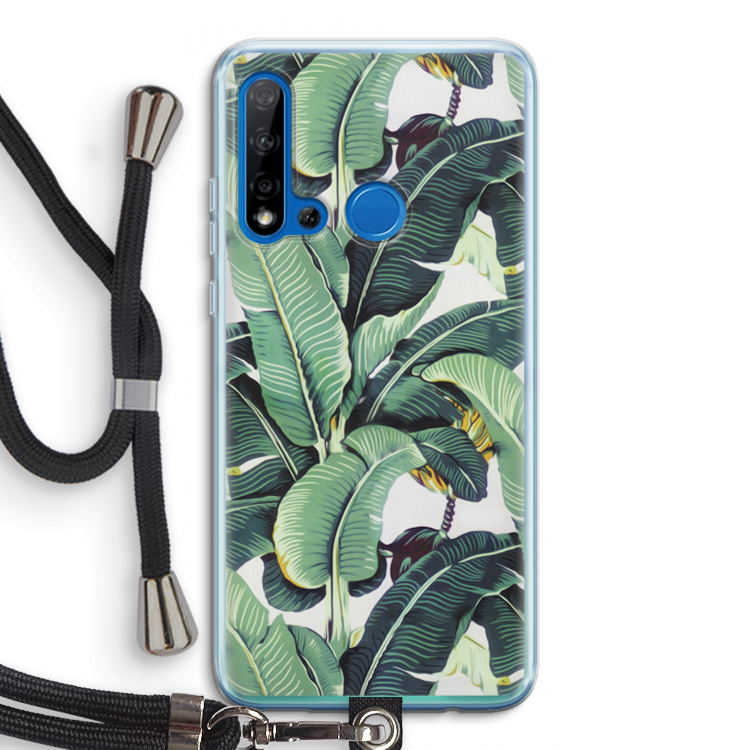 Bananenbladeren: Huawei P20 Lite (2019) Transparant Hoesje met koord