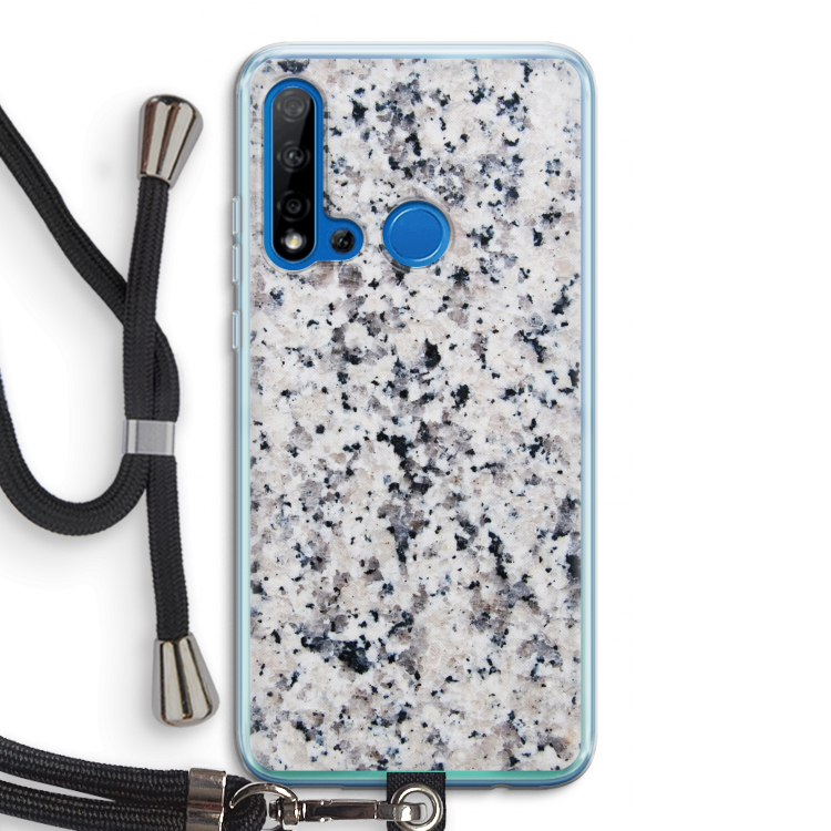 Gespikkelde marmer: Huawei P20 Lite (2019) Transparant Hoesje met koord
