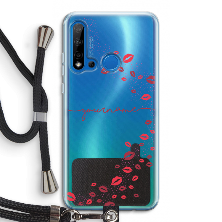 Kusjes: Huawei P20 Lite (2019) Transparant Hoesje met koord