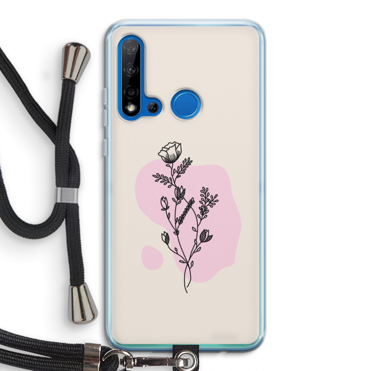 Roses are red: Huawei P20 Lite (2019) Transparant Hoesje met koord