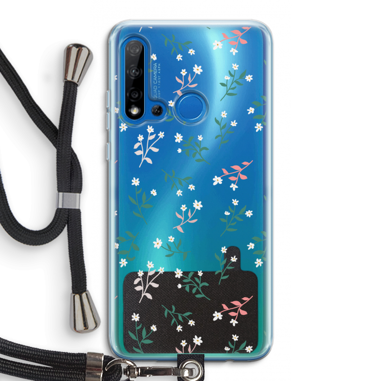 Small white flowers: Huawei P20 Lite (2019) Transparant Hoesje met koord