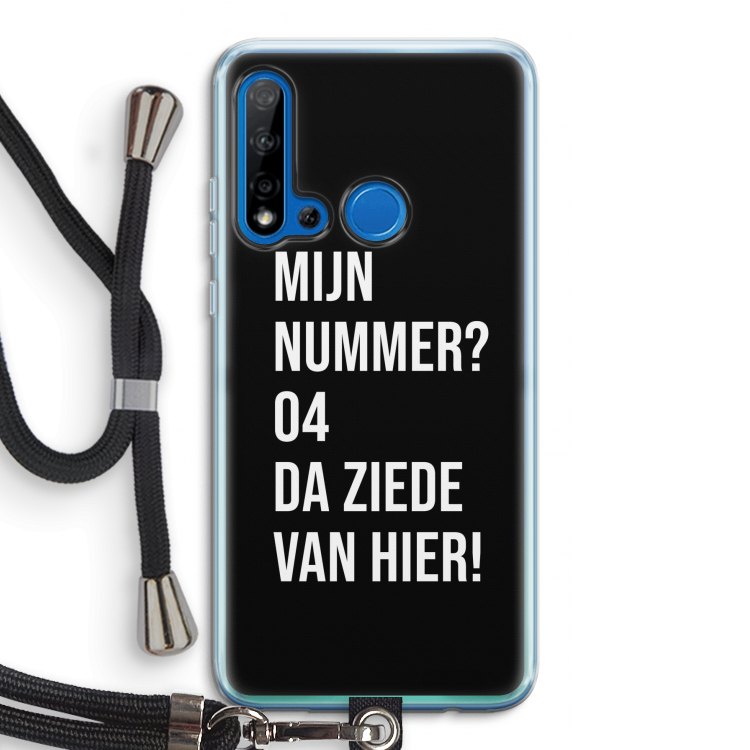 Da ziede van hier - Zwart: Huawei P20 Lite (2019) Transparant Hoesje met koord
