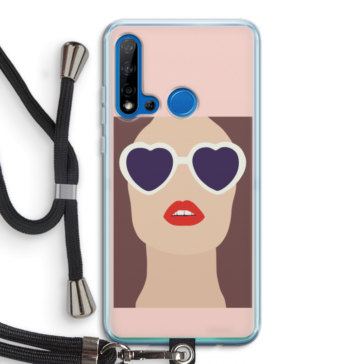 Red lips: Huawei P20 Lite (2019) Transparant Hoesje met koord