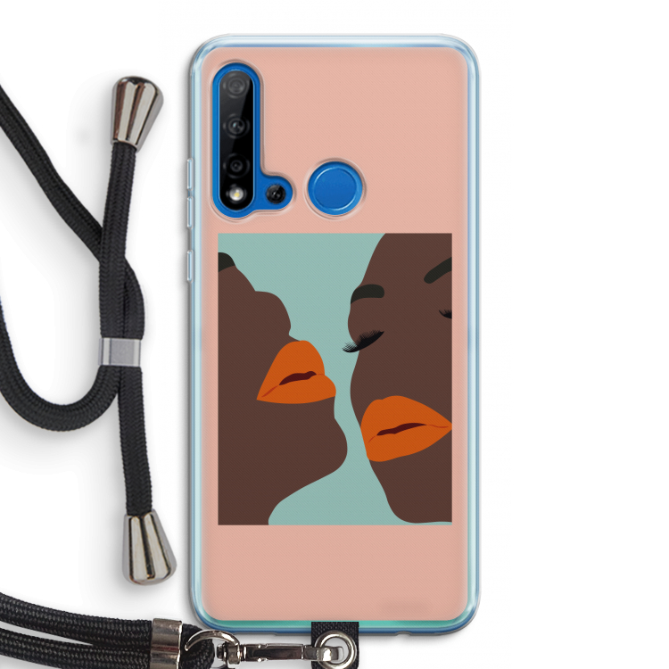 Orange lips: Huawei P20 Lite (2019) Transparant Hoesje met koord
