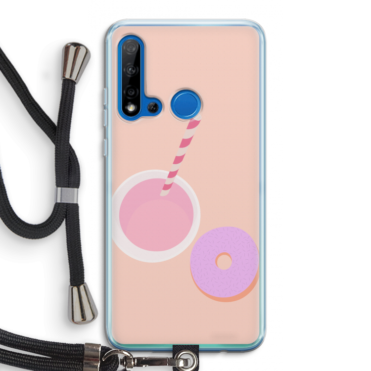 Donut: Huawei P20 Lite (2019) Transparant Hoesje met koord