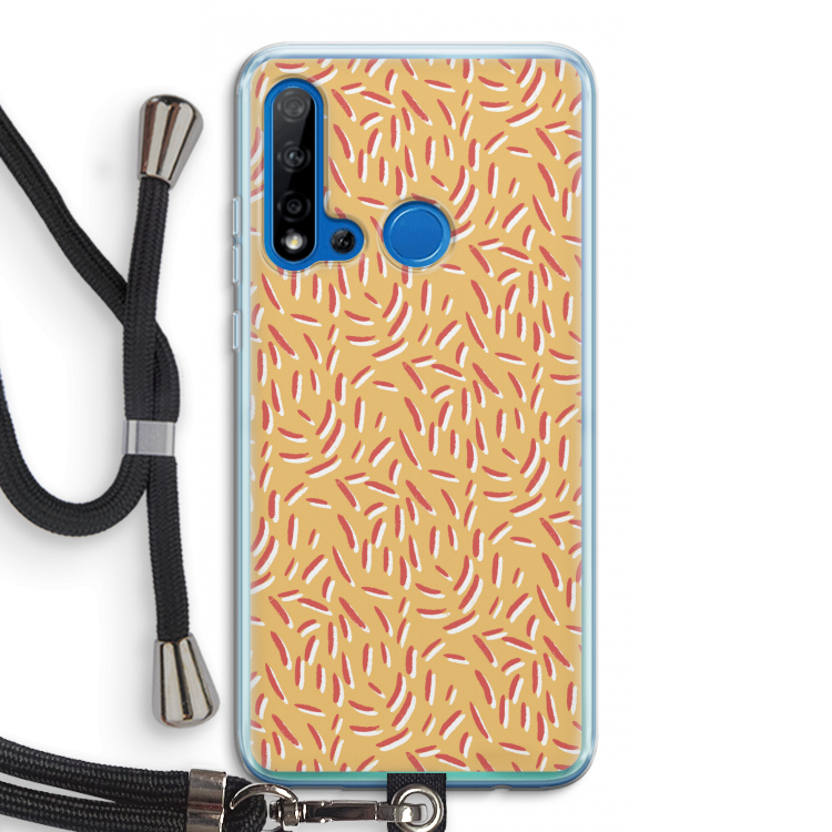 Camouflage: Huawei P20 Lite (2019) Transparant Hoesje met koord