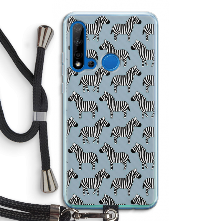 Zebra: Huawei P20 Lite (2019) Transparant Hoesje met koord