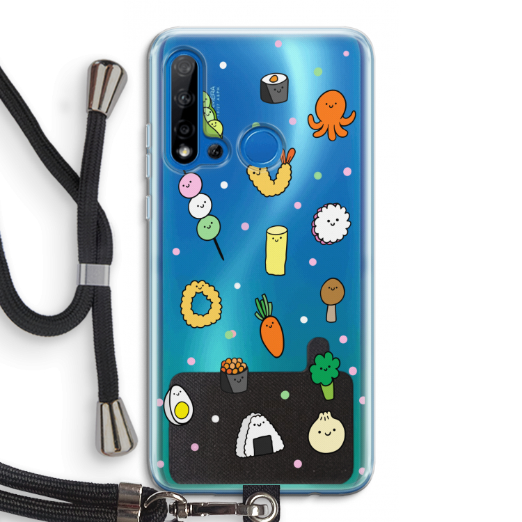 Happy bento friends: Huawei P20 Lite (2019) Transparant Hoesje met koord