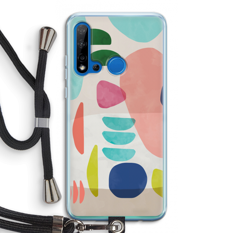Bold Rounded Shapes: Huawei P20 Lite (2019) Transparant Hoesje met koord