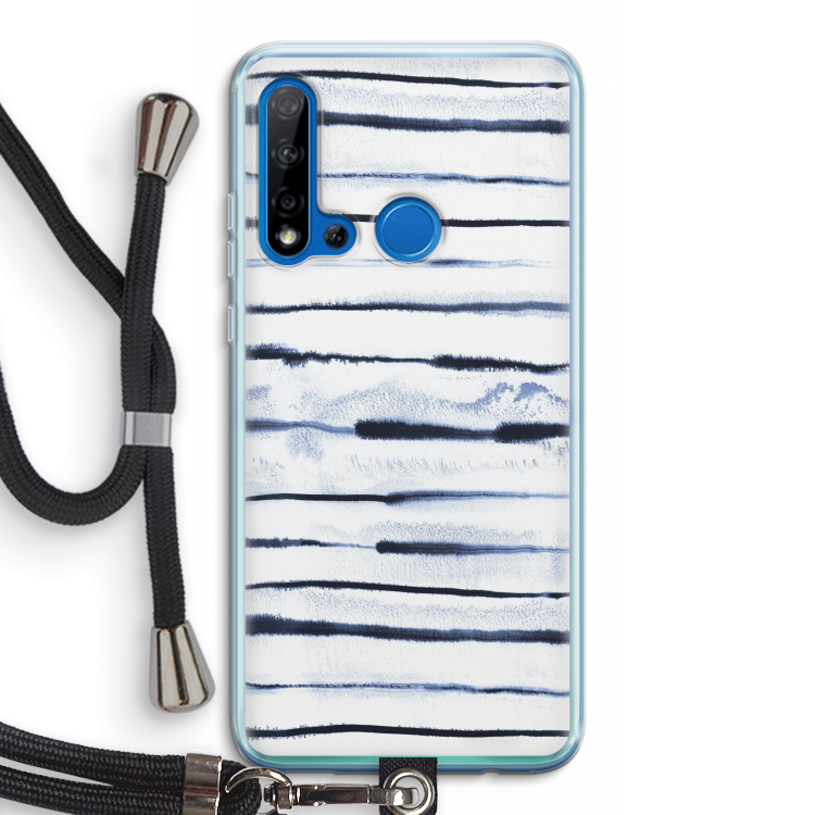 Ink Stripes: Huawei P20 Lite (2019) Transparant Hoesje met koord
