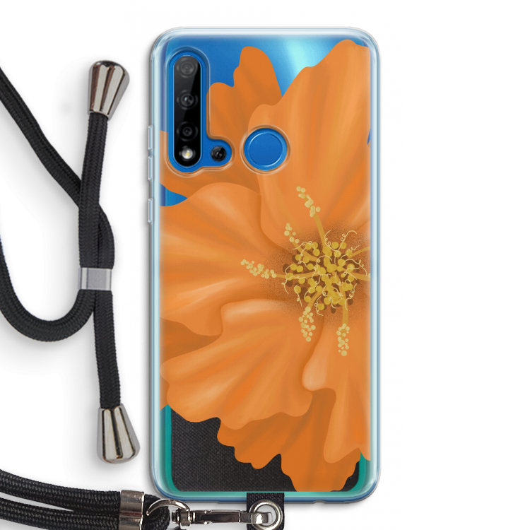 Orange Ellila flower: Huawei P20 Lite (2019) Transparant Hoesje met koord