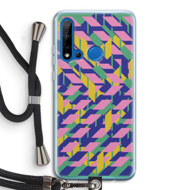 Skew Blush 1: Huawei P20 Lite (2019) Transparant Hoesje met koord