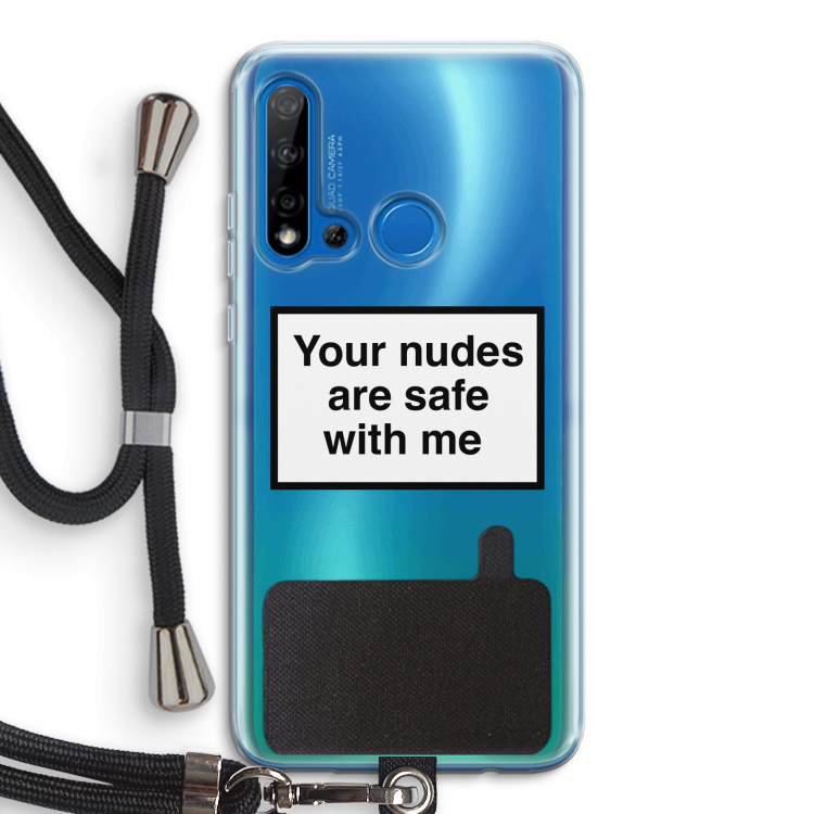 Safe with me: Huawei P20 Lite (2019) Transparant Hoesje met koord
