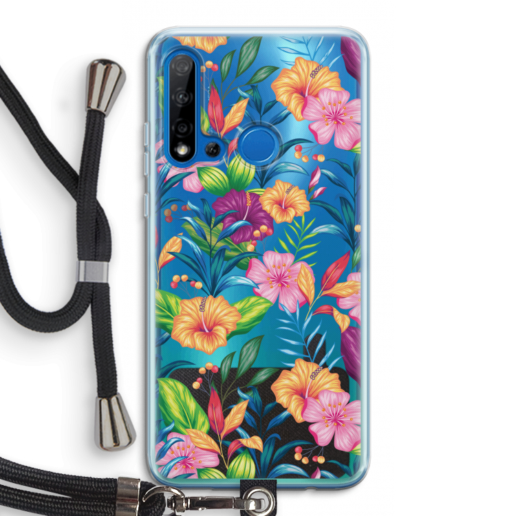 Tropisch 2: Huawei P20 Lite (2019) Transparant Hoesje met koord