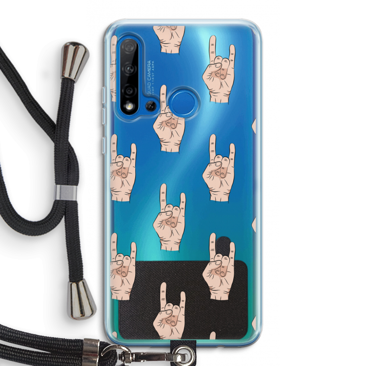 Rock: Huawei P20 Lite (2019) Transparant Hoesje met koord