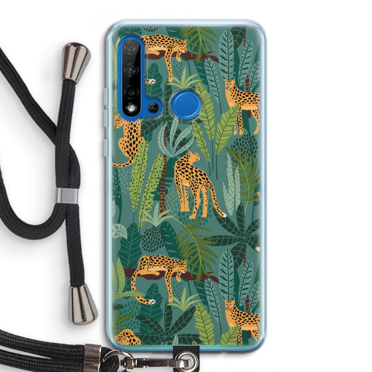 Luipaard 2: Huawei P20 Lite (2019) Transparant Hoesje met koord