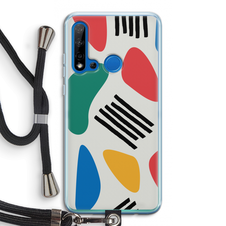 Illustratieve pop 1: Huawei P20 Lite (2019) Transparant Hoesje met koord