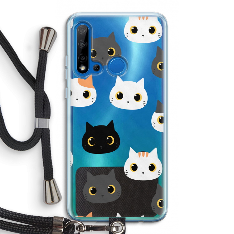 Katten: Huawei P20 Lite (2019) Transparant Hoesje met koord