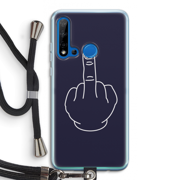 F**k U: Huawei P20 Lite (2019) Transparant Hoesje met koord