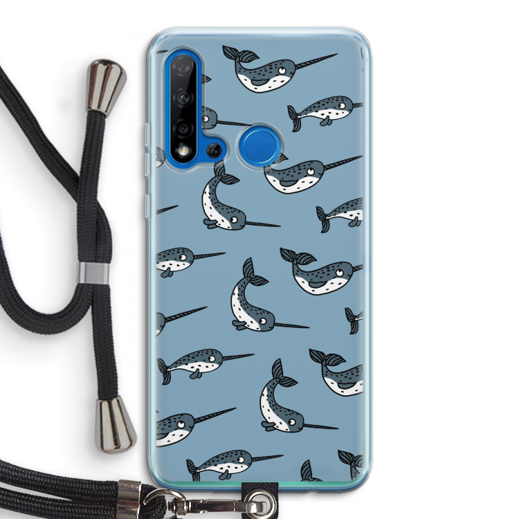 Narwhal: Huawei P20 Lite (2019) Transparant Hoesje met koord