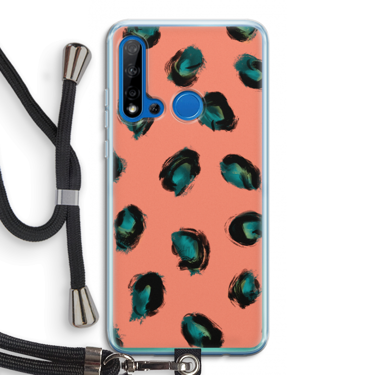 Pink Cheetah: Huawei P20 Lite (2019) Transparant Hoesje met koord