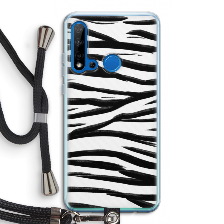 Zebra pattern: Huawei P20 Lite (2019) Transparant Hoesje met koord