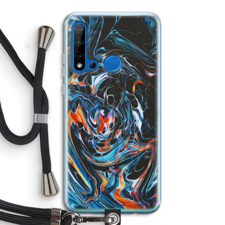 Black Unicorn: Huawei P20 Lite (2019) Transparant Hoesje met koord