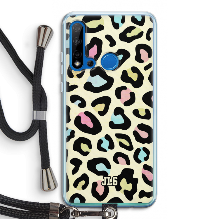 Leopard pattern: Huawei P20 Lite (2019) Transparant Hoesje met koord