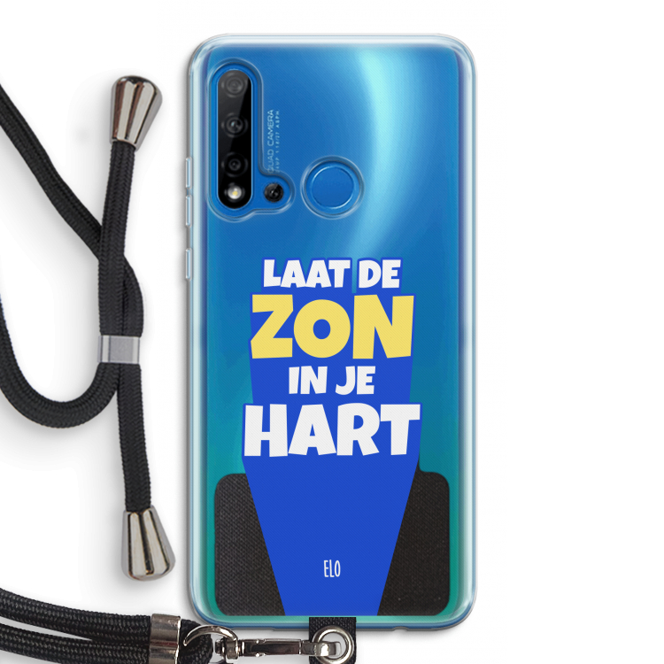 Laat de zon in je hart: Huawei P20 Lite (2019) Transparant Hoesje met koord