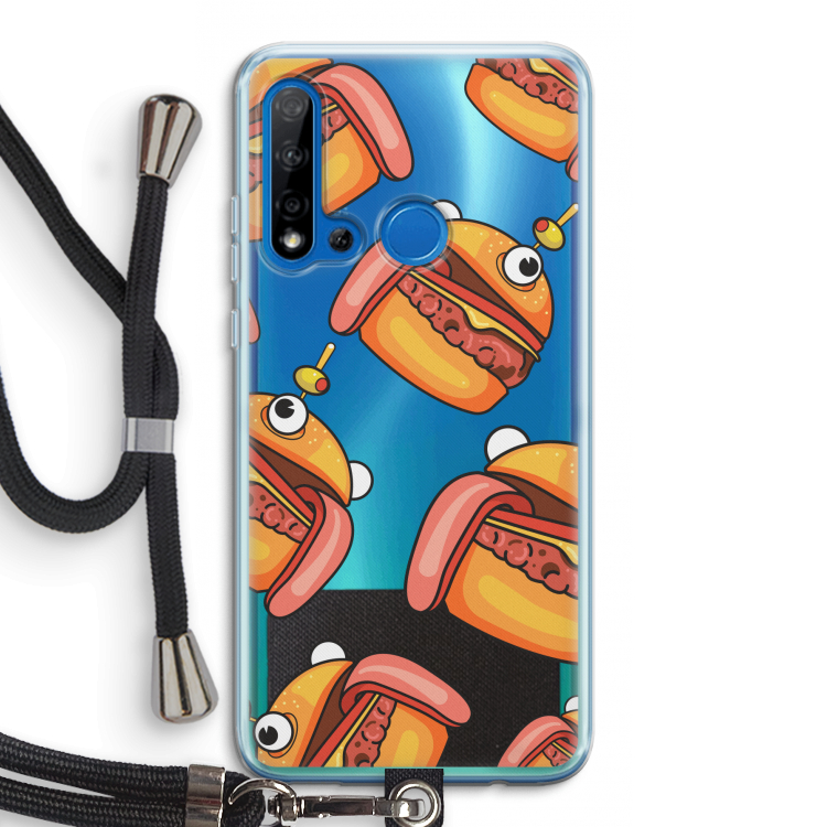 Hamburger: Huawei P20 Lite (2019) Transparant Hoesje met koord