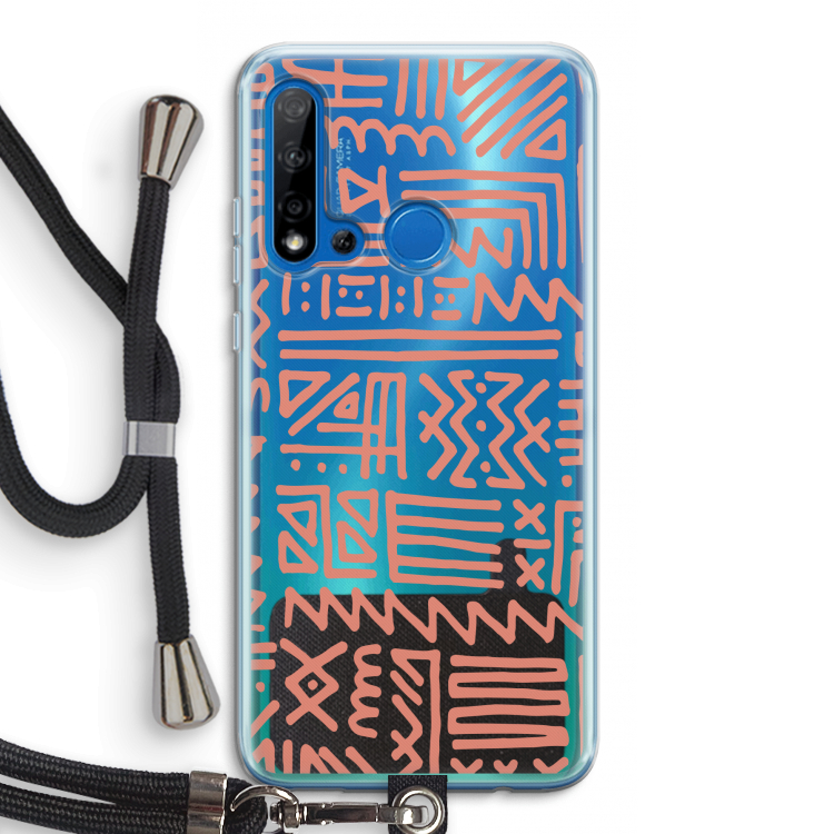 Marrakech Pink: Huawei P20 Lite (2019) Transparant Hoesje met koord