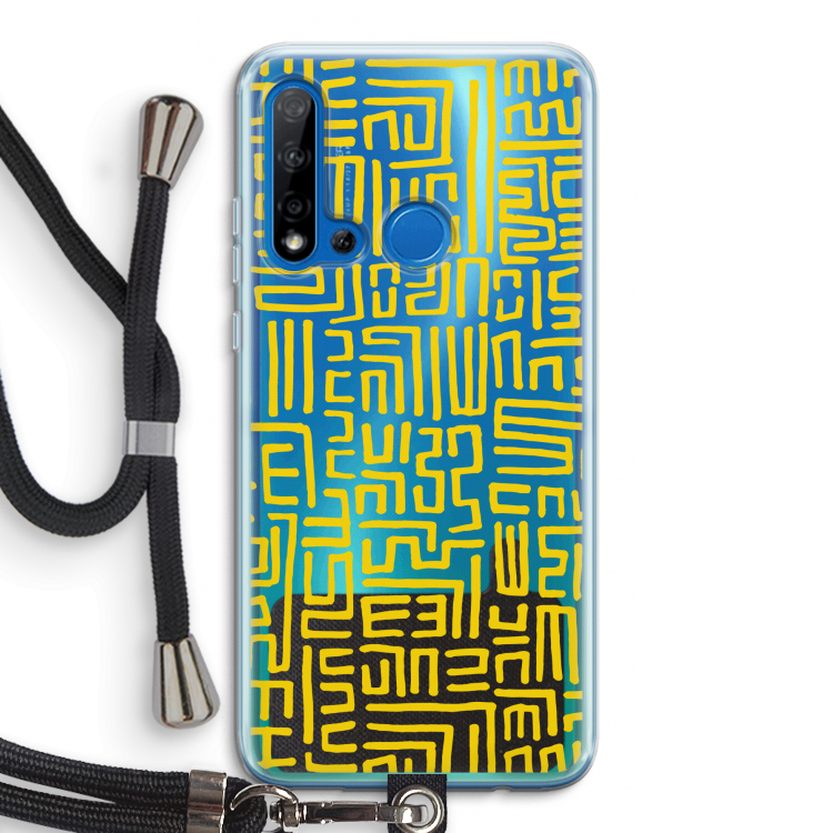 Majorelle Blue Print: Huawei P20 Lite (2019) Transparant Hoesje met koord