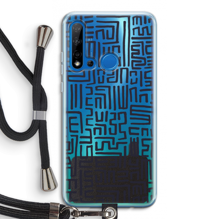 Moroccan Print: Huawei P20 Lite (2019) Transparant Hoesje met koord