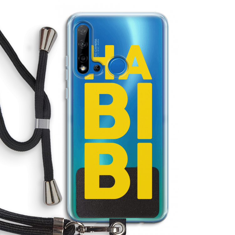 Habibi Blue: Huawei P20 Lite (2019) Transparant Hoesje met koord