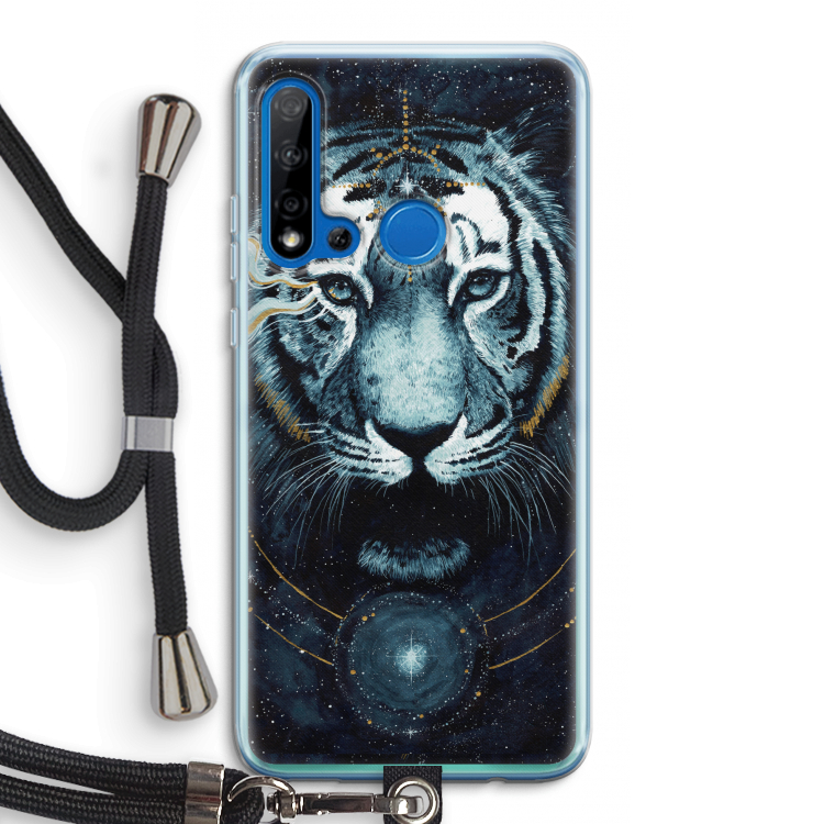 Darkness Tiger: Huawei P20 Lite (2019) Transparant Hoesje met koord