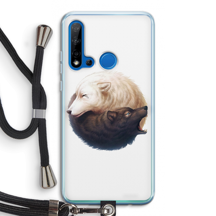 Yin Yang Wolves: Huawei P20 Lite (2019) Transparant Hoesje met koord