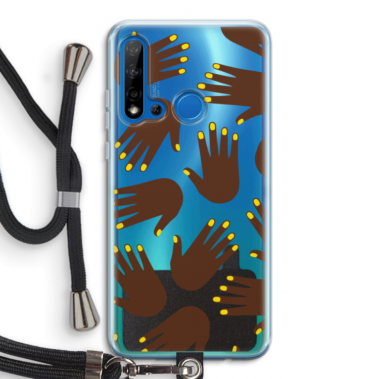 Hands dark: Huawei P20 Lite (2019) Transparant Hoesje met koord