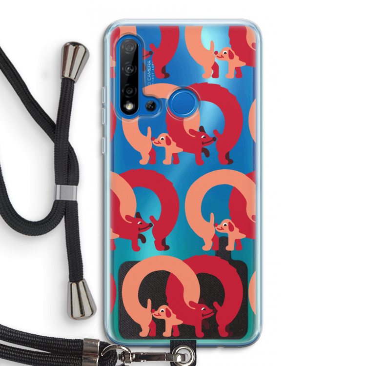 Dogs: Huawei P20 Lite (2019) Transparant Hoesje met koord