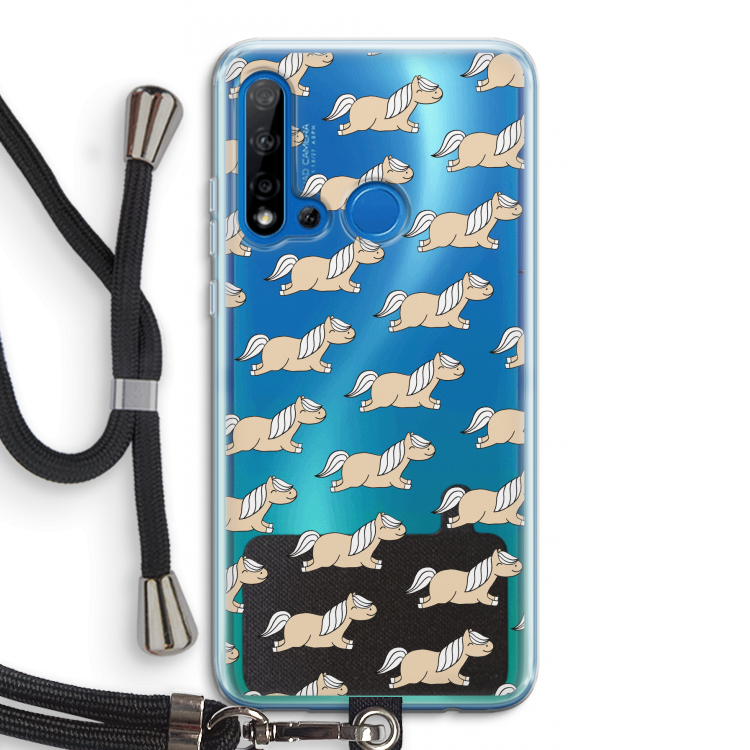 Ponys: Huawei P20 Lite (2019) Transparant Hoesje met koord