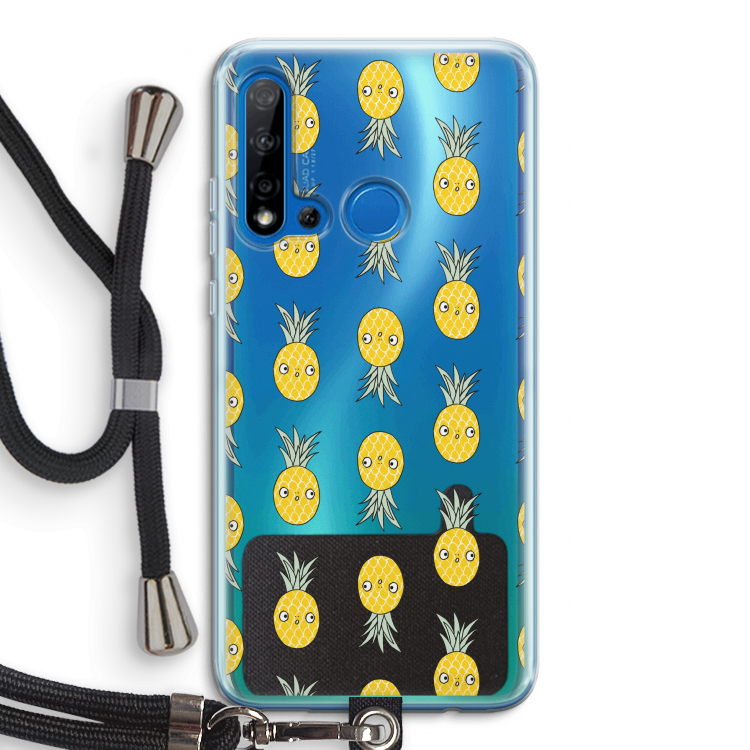 Ananas: Huawei P20 Lite (2019) Transparant Hoesje met koord