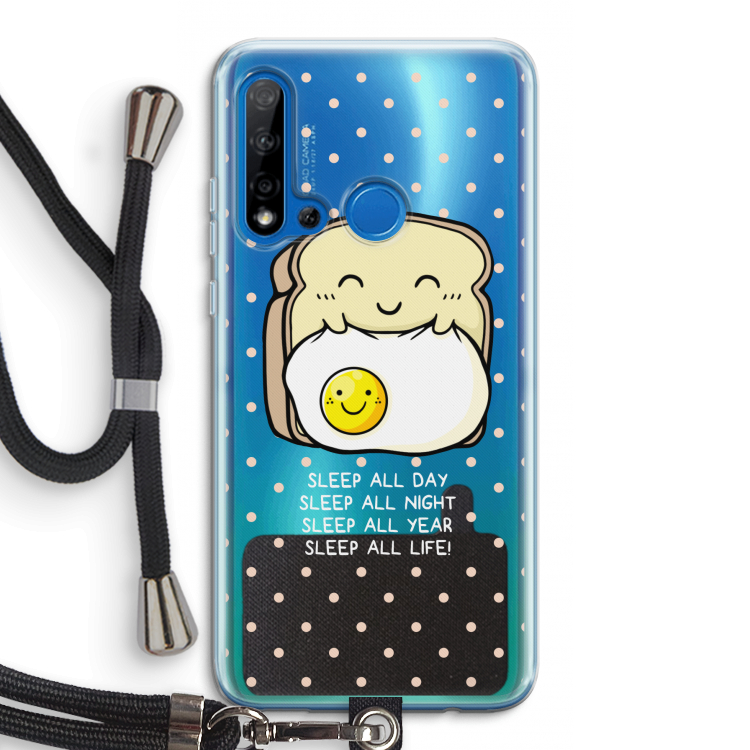 Sleep All Day: Huawei P20 Lite (2019) Transparant Hoesje met koord