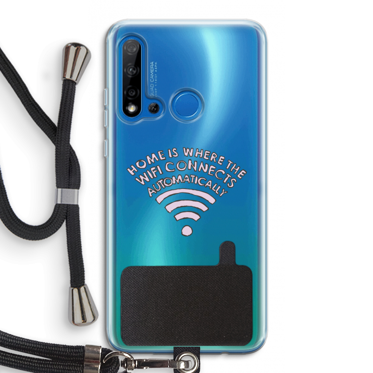 Home Is Where The Wifi Is: Huawei P20 Lite (2019) Transparant Hoesje met koord